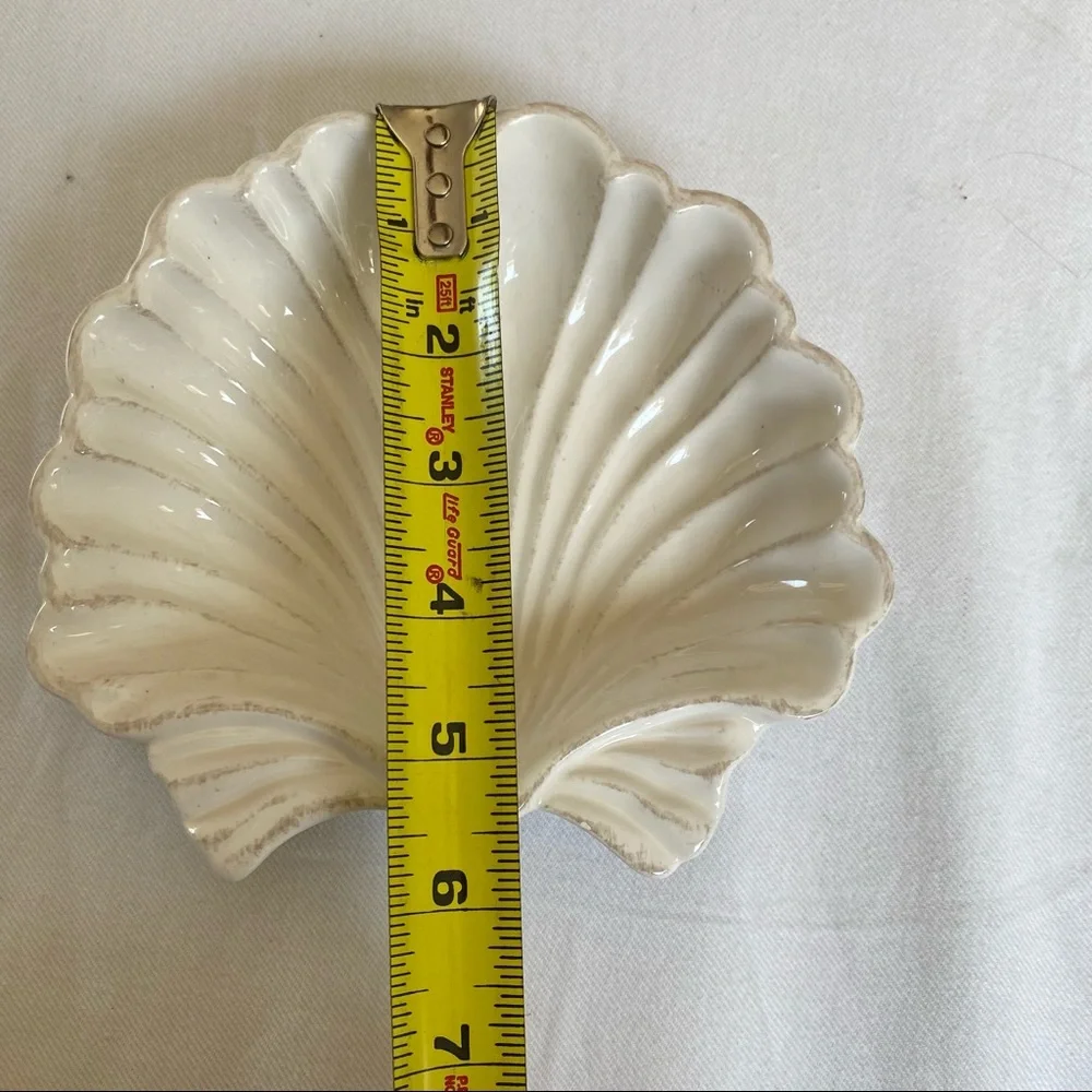 Sur La Table Earthenware Scallop Shell Appetizer Dish Coastal